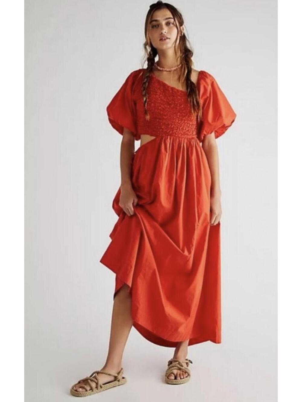 NWOT Free People Kalina Asymmetrical Midi Dress size XS